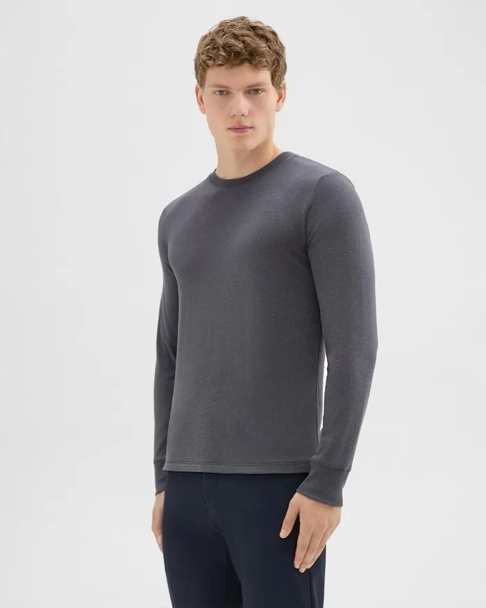 Theory Tshirts Polos Essential LongSleeve Tee In Anemone Modal Jersey Pestle Melange 8211 Men