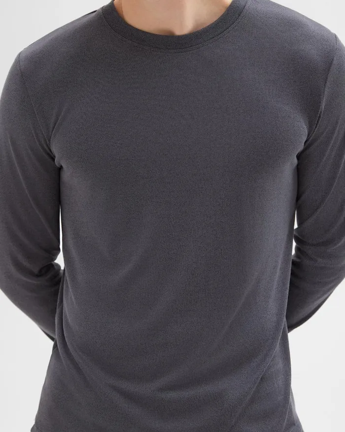 Theory Tshirts Polos Essential LongSleeve Tee In Anemone Modal Jersey Pestle Melange 8211 Men
