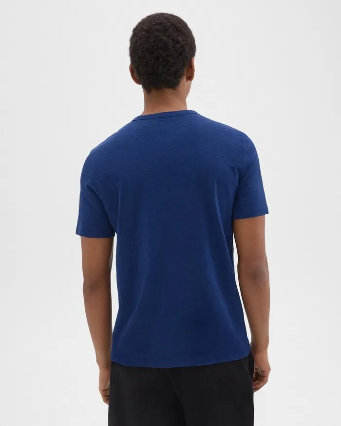 Theory Tshirts Polos Essential Tee In Cosmos Slub Cotton Ocean 8211 Men