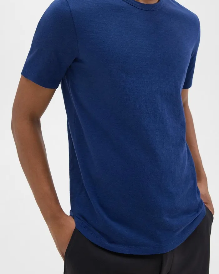 Theory Tshirts Polos Essential Tee In Cosmos Slub Cotton Ocean 8211 Men
