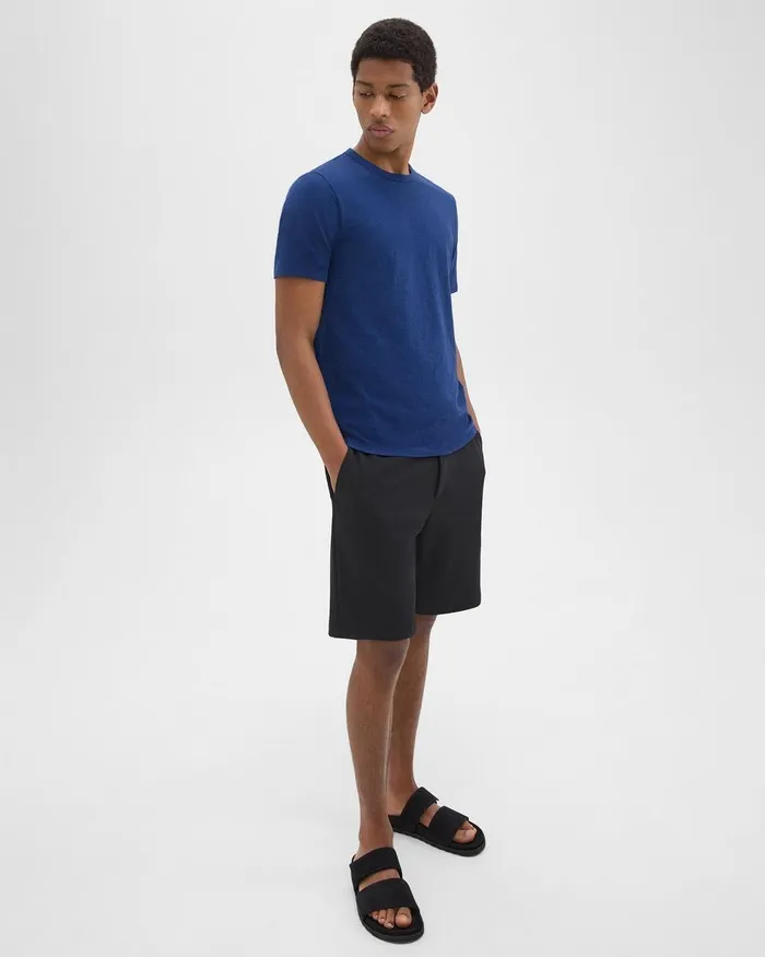 Theory Tshirts Polos Essential Tee In Cosmos Slub Cotton Ocean 8211 Men