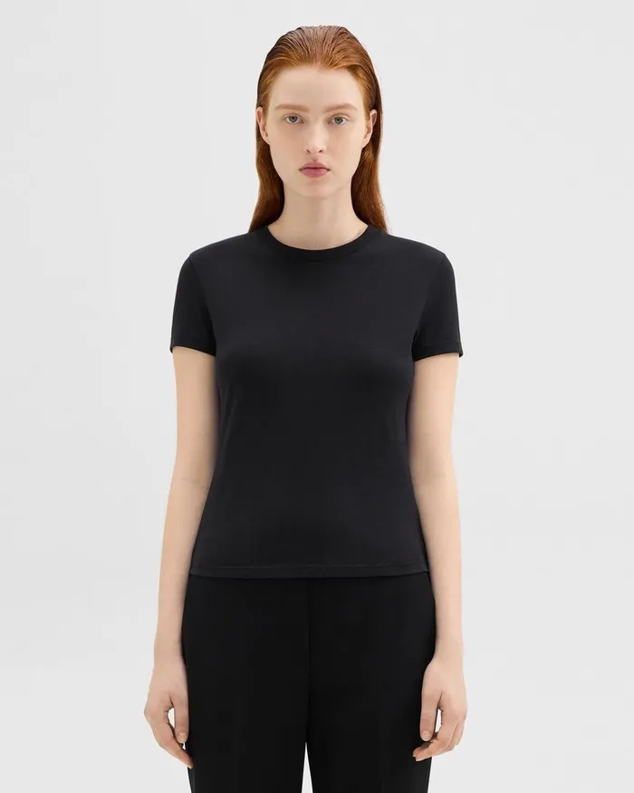 Theory TShirts Tiny Tee In Organic Cotton Black 8211 Women