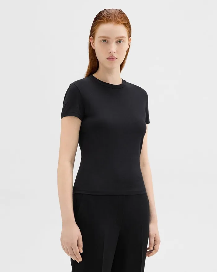 Theory TShirts Tiny Tee In Organic Cotton Black 8211 Women