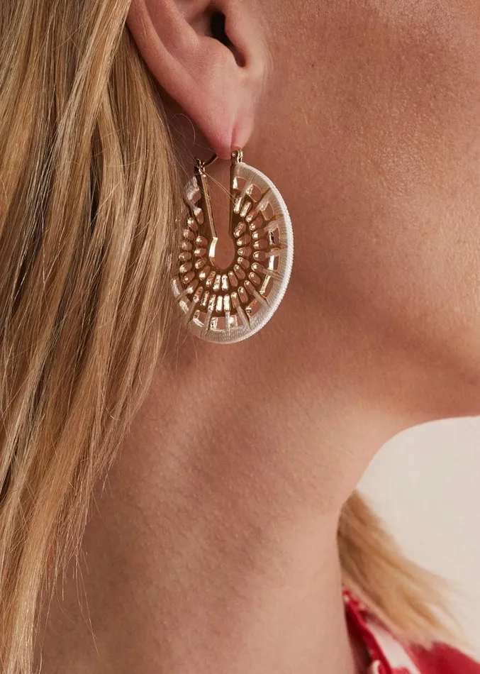 Threaded Gold Hoop Earrings Gold Women Phase Eight Jewellery