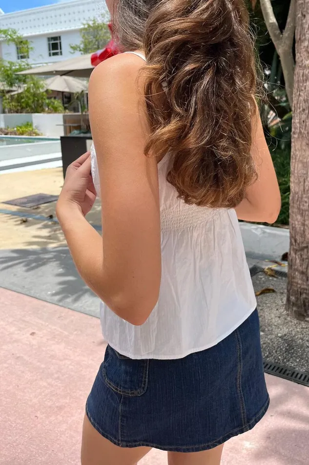 Tiffany Cotton Tank White Women Brandy Melville Tops