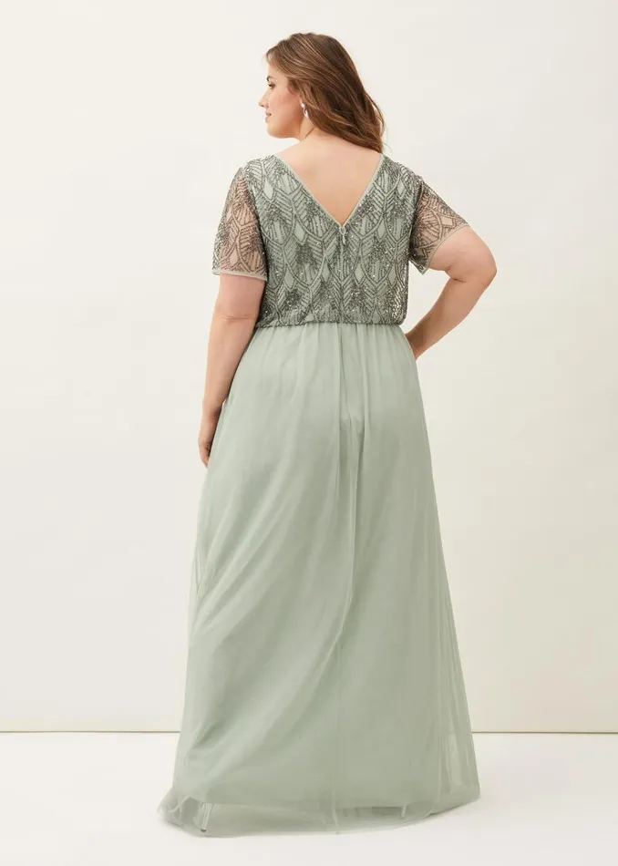 Tomasi Beaded Tulle Maxi Dress Mint Women Phase Eight Dresses