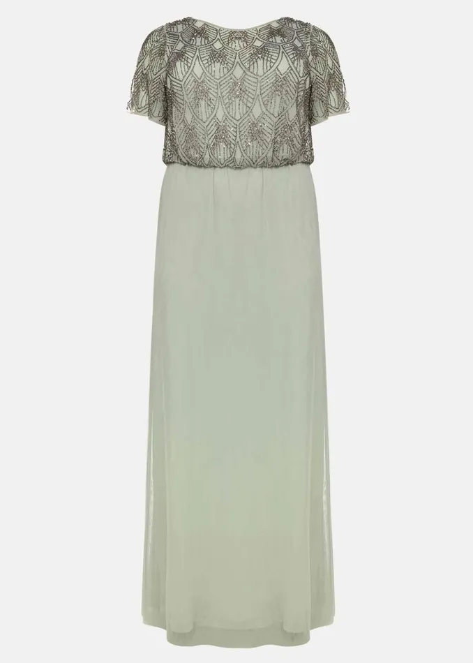 Tomasi Beaded Tulle Maxi Dress Mint Women Phase Eight Dresses
