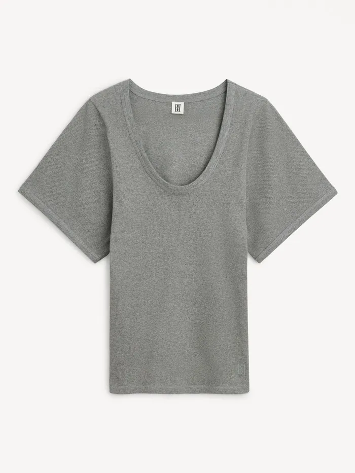 Tops and Blouses Women By Malene Birger Lunai TShirt Grey Melange