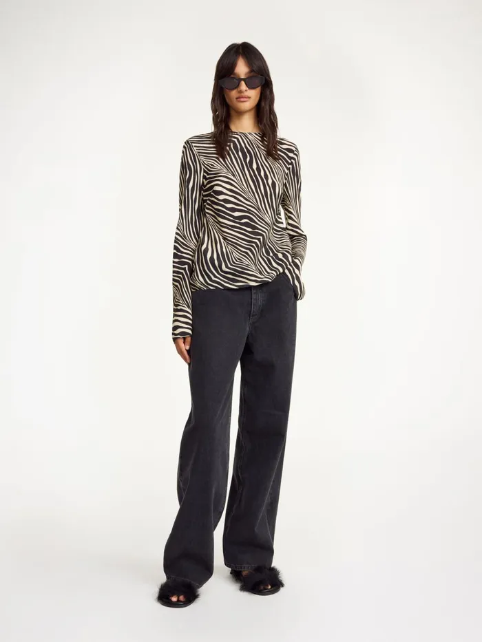 Tops and Blouses Women By Malene Birger Pricilla Top Zebra