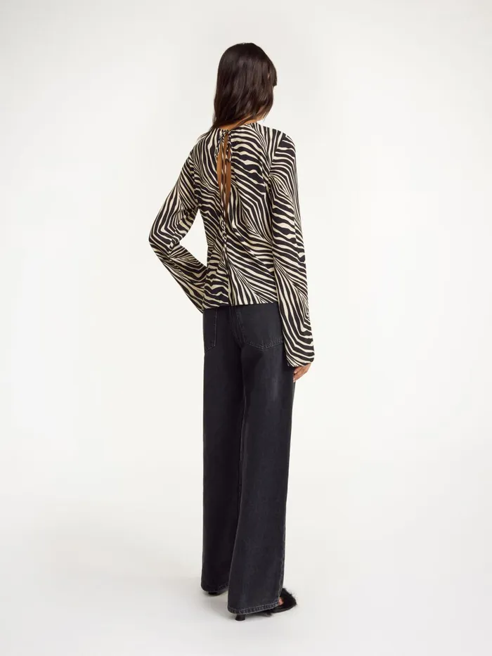 Tops and Blouses Women By Malene Birger Pricilla Top Zebra