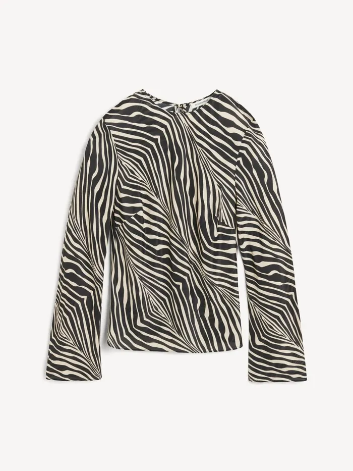 Tops and Blouses Women By Malene Birger Pricilla Top Zebra