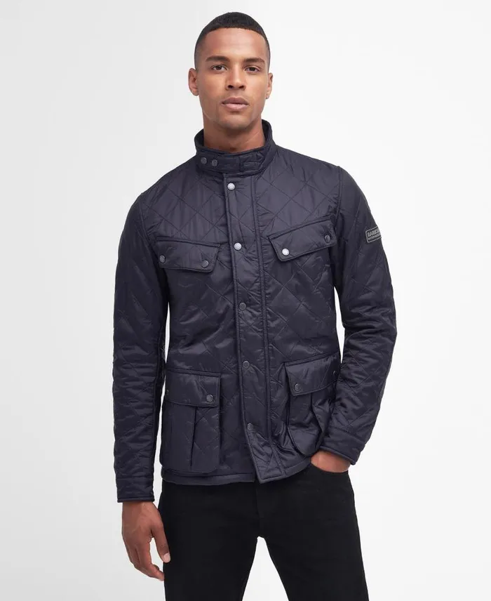 Tourer Ariel Polar Quilted Jacket Charcoal Men Barbour Quilted Jackets
