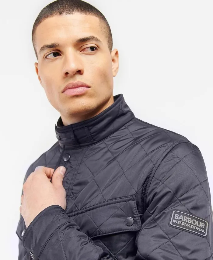 Tourer Ariel Polar Quilted Jacket Charcoal Men Barbour Quilted Jackets