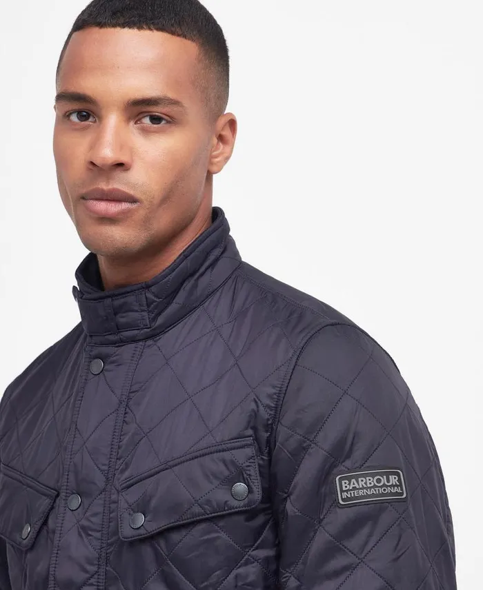 Tourer Ariel Polar Quilted Jacket Charcoal Men Barbour Quilted Jackets