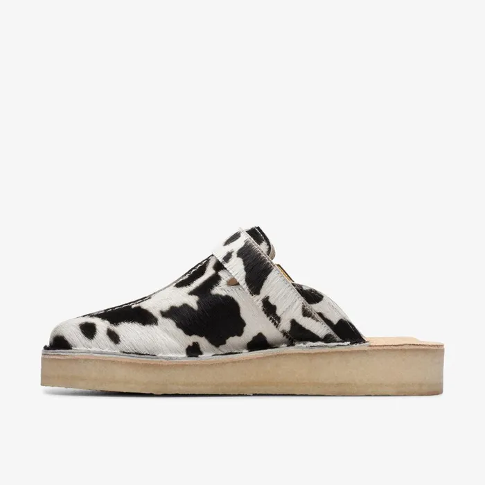Trek Mule Cow Print HairOn Women Clarks Clogs and Mules