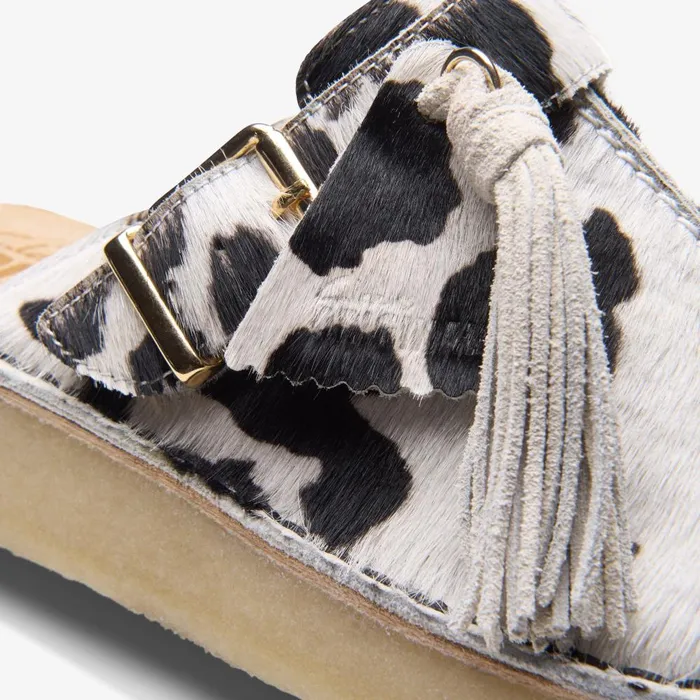 Trek Mule Cow Print HairOn Women Clarks Clogs and Mules