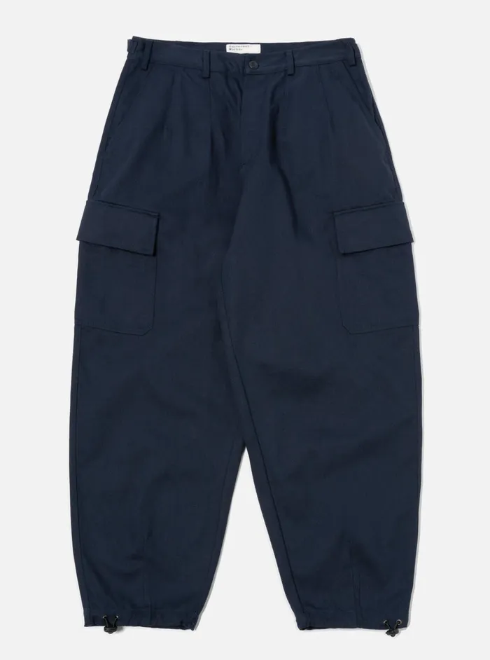 Trousers Men Universal Works Universal Works Loose Cargo Pant In Navy Winter Twill
