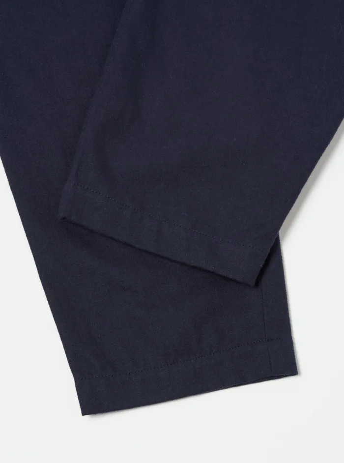 Trousers Men Universal Works Universal Works Pleated Track Pant In Navy Brushed Moleskin