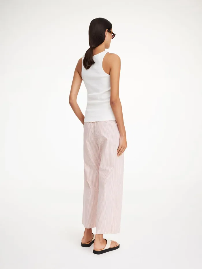 Trousers Women By Malene Birger Helsy Organic Cotton Trousers Skinny Stripe Diva