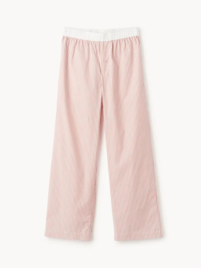 Trousers Women By Malene Birger Helsy Organic Cotton Trousers Skinny Stripe Diva