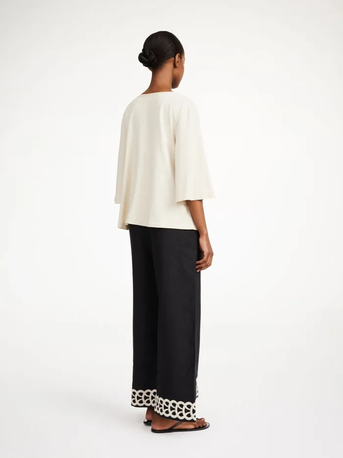 Trousers Women By Malene Birger Mirabellos Linen Trousers Black