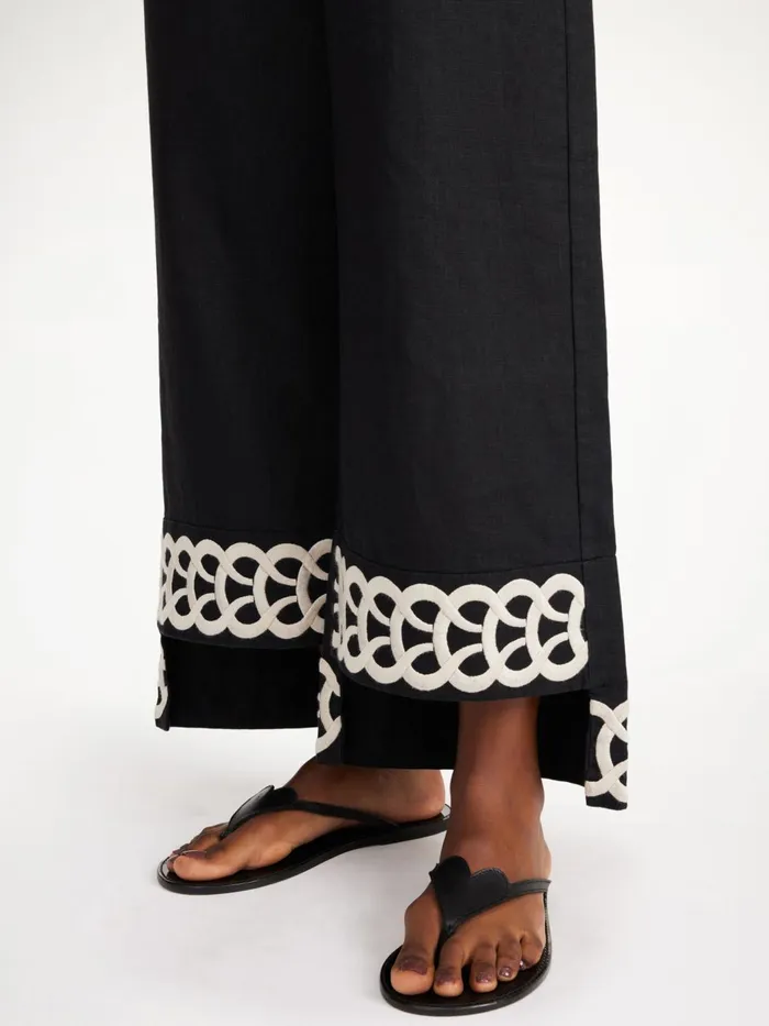 Trousers Women By Malene Birger Mirabellos Linen Trousers Black