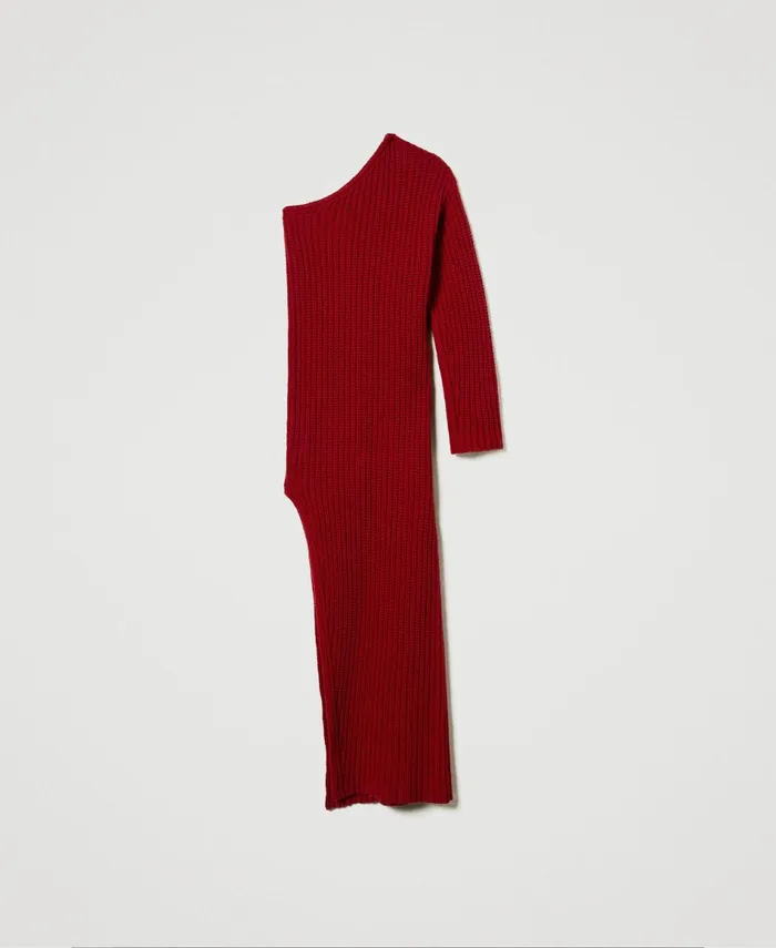 Twinset Alice039 Long Knit Dress Venetian Red Women Dresses Twinset Alice039 Long Knit Dress Venetian Red Women Dresses