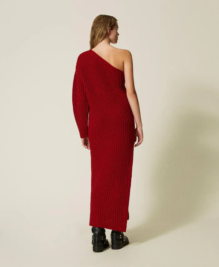 Twinset Alice039 Long Knit Dress Venetian Red Women Dresses Twinset Alice039 Long Knit Dress Venetian Red Women Dresses