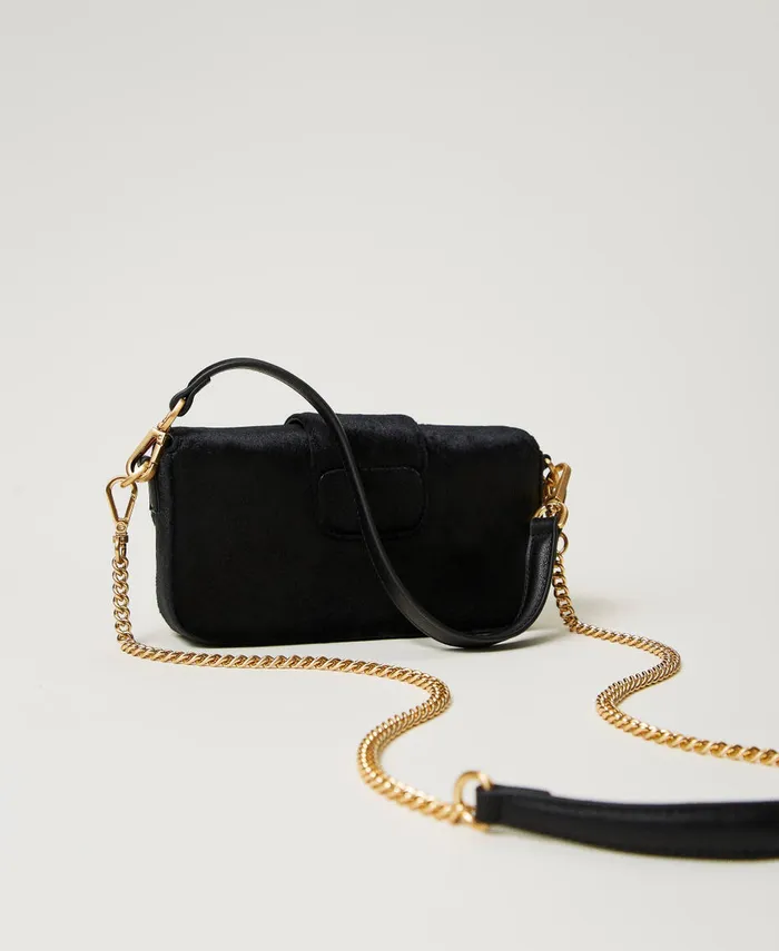 Twinset Amie039 Small Embroidered Velvet Shoulder Bag Black Women Shoulder Bags Twinset Amie039 Small Embroidered Velvet Shoulder Bag Black Women Shoulder Bags