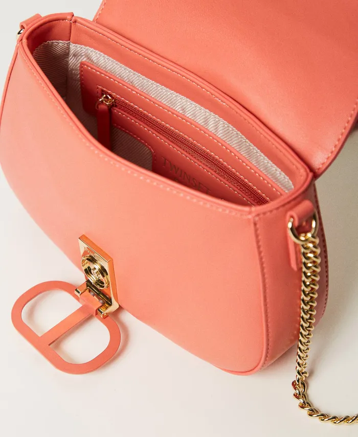 Twinset Brera039 Shoulder Bag With Oval T Fastener Coralline Women Cross Body Bags Twinset Brera039 Shoulder Bag With Oval T Fastener Coralline Women Cross Body Bags