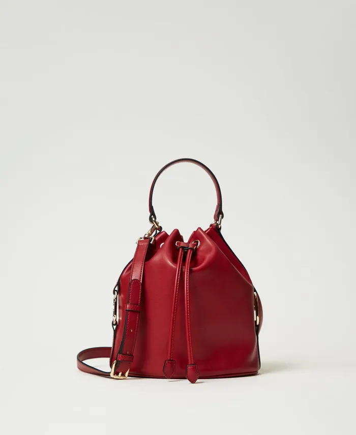 Twinset Bucket Bag With Oval T Buckle Pompeiian Red Women Handbags
