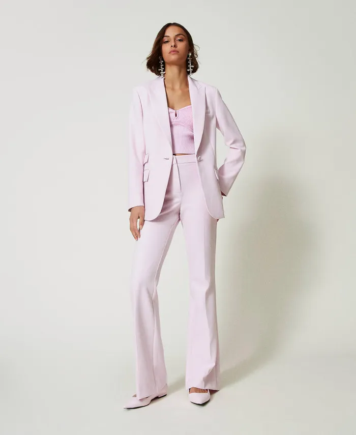 Twinset Cady Crpe Blazer Pink Tulle Women Jackets And Outerwear Twinset Cady Crpe Blazer Pink Tulle Women Jackets And Outerwear