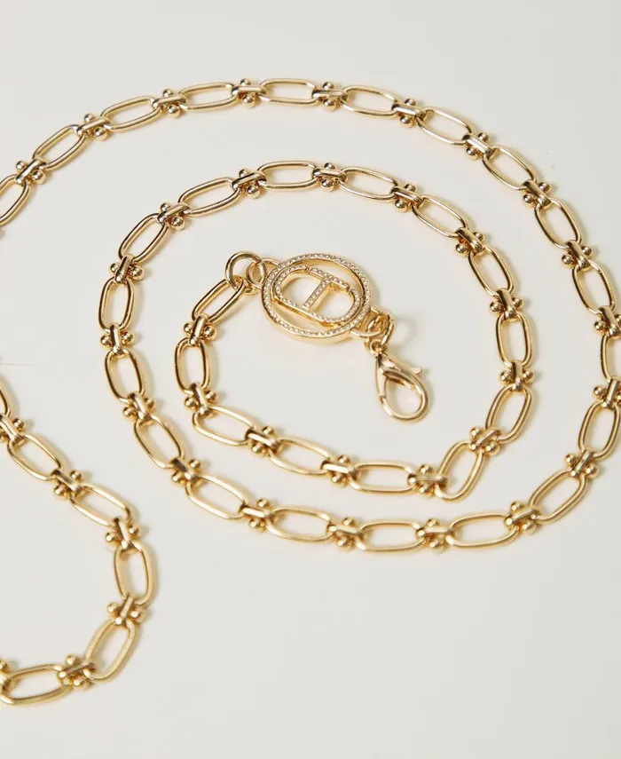Twinset Chain Belt With Oval T New Gold Women Belts