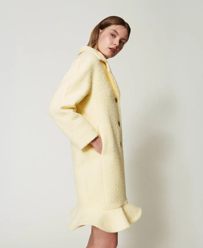 Twinset Curly Wool Cloth Coat French Vanilla Women Jackets And Outerwear Twinset Curly Wool Cloth Coat French Vanilla Women Jackets And Outerwear