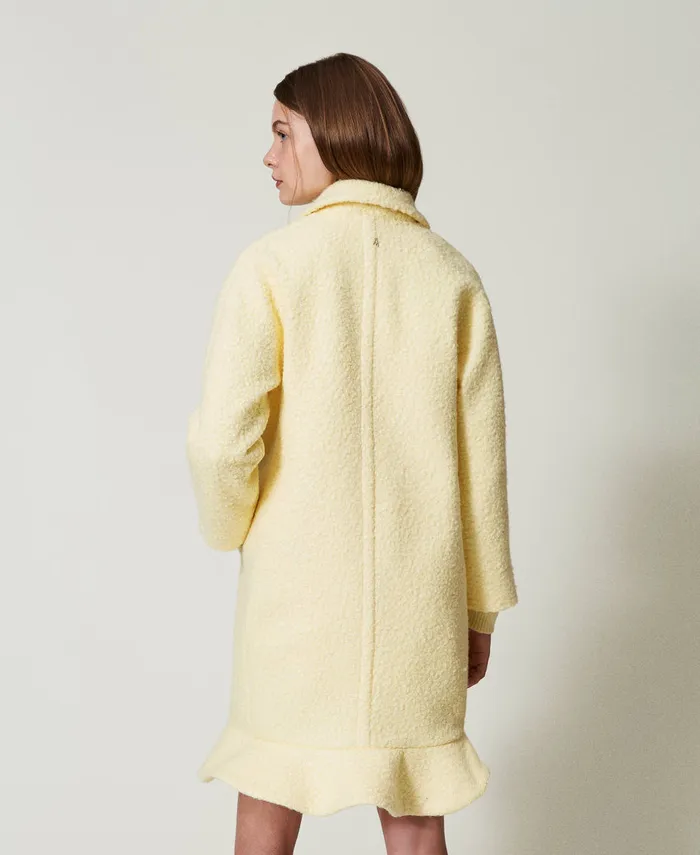 Twinset Curly Wool Cloth Coat French Vanilla Women Jackets And Outerwear Twinset Curly Wool Cloth Coat French Vanilla Women Jackets And Outerwear