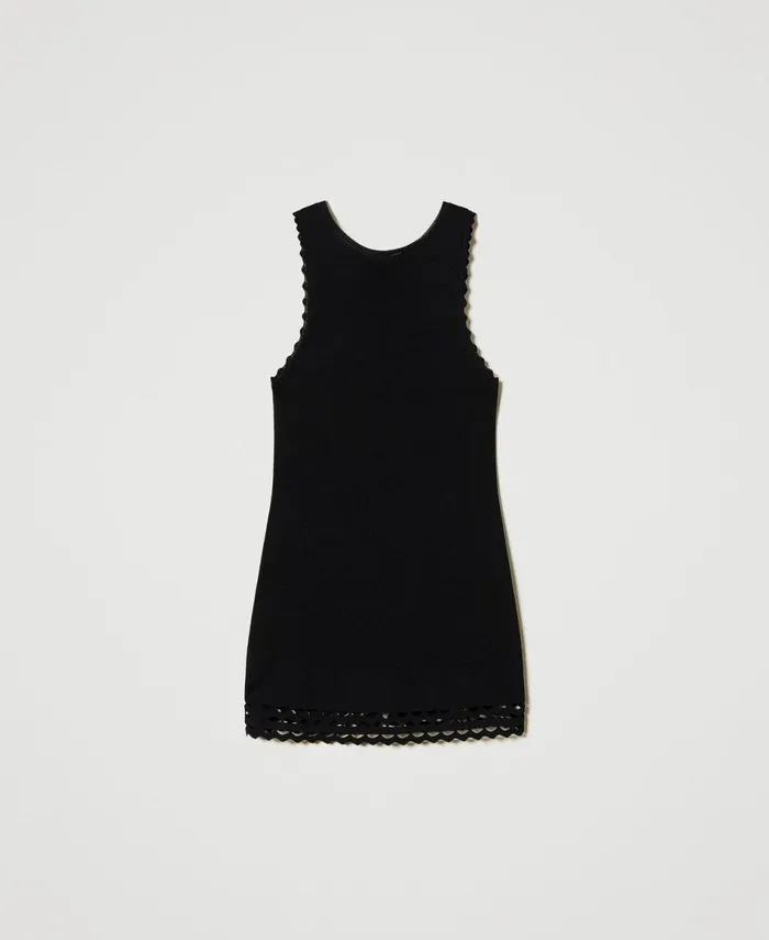 Twinset DualUse Knit Top With Openwork Detail Black Women TShirts And Tops Twinset DualUse Knit Top With Openwork Detail Black Women TShirts And Tops