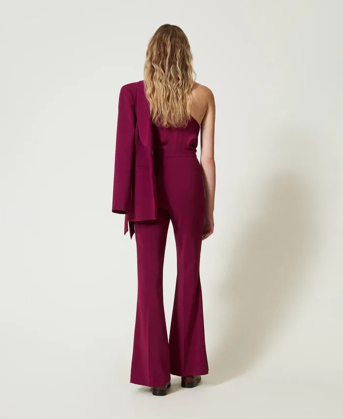 Twinset Flared Trousers With Oval T Chain red Plum Purple Women Suits And Sets Twinset Flared Trousers With Oval T Chain red Plum Purple Women Suits And Sets