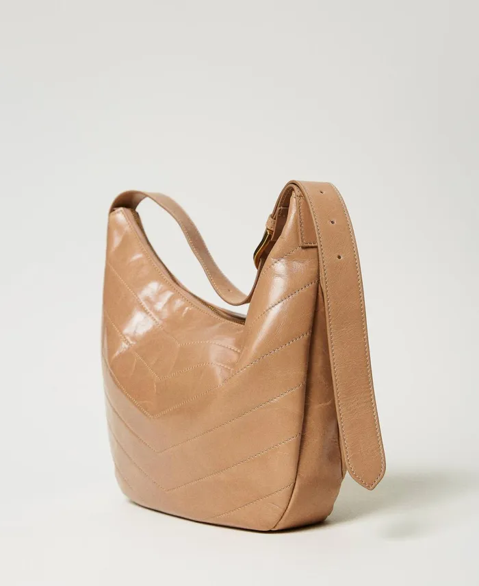 Twinset Madison Leather Hobo Bag Rope Beige Women Hobo Bags Twinset Madison Leather Hobo Bag Rope Beige Women Hobo Bags