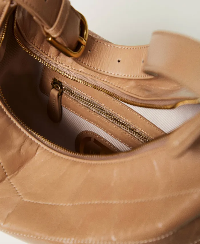 Twinset Madison Leather Hobo Bag Rope Beige Women Hobo Bags Twinset Madison Leather Hobo Bag Rope Beige Women Hobo Bags