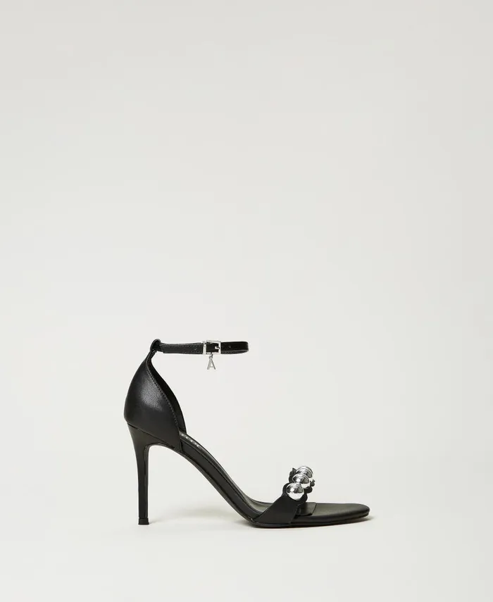 Twinset Sandals With Studs Black Women Heels