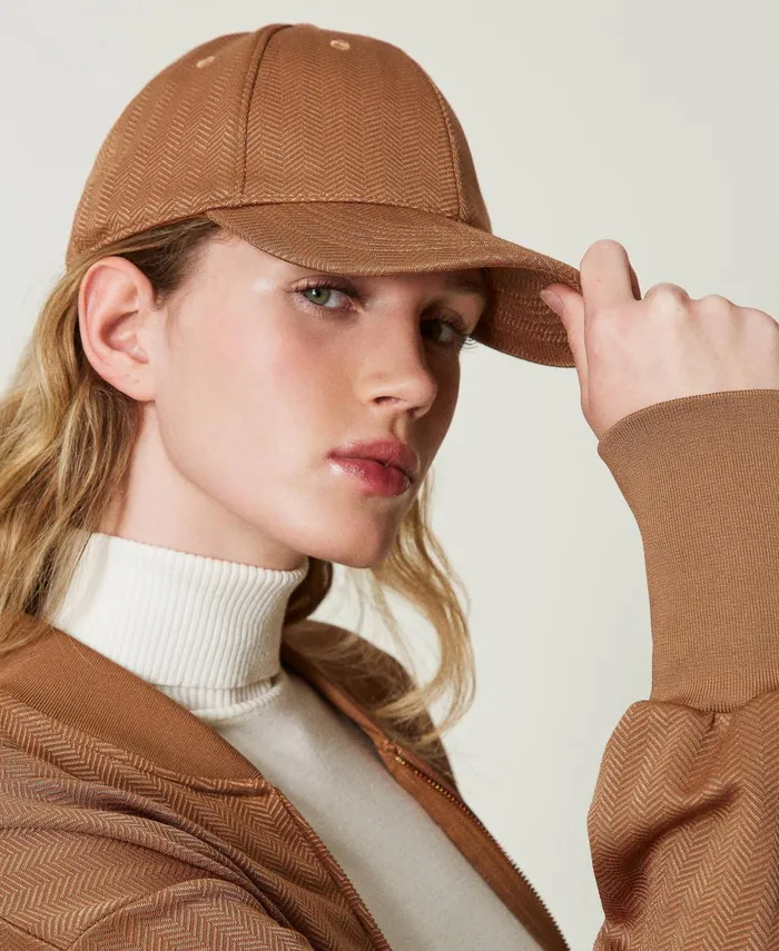 Twinset Scuba Fabric Baseball Cap Caramel Camel Women Hats Twinset Scuba Fabric Baseball Cap Caramel Camel Women Hats