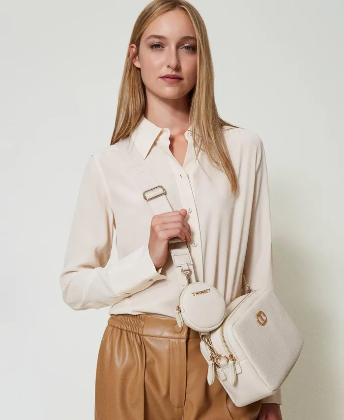 Twinset Shoulder Bag With Coin Purse Old White Women Handbags Twinset Shoulder Bag With Coin Purse Old White Women Handbags