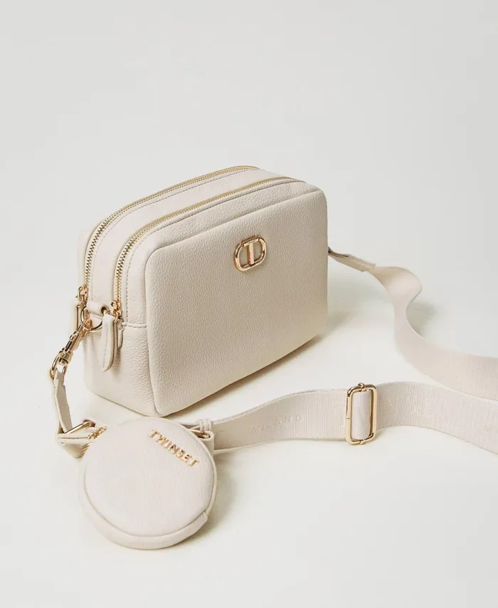 Twinset Shoulder Bag With Coin Purse Old White Women Handbags Twinset Shoulder Bag With Coin Purse Old White Women Handbags