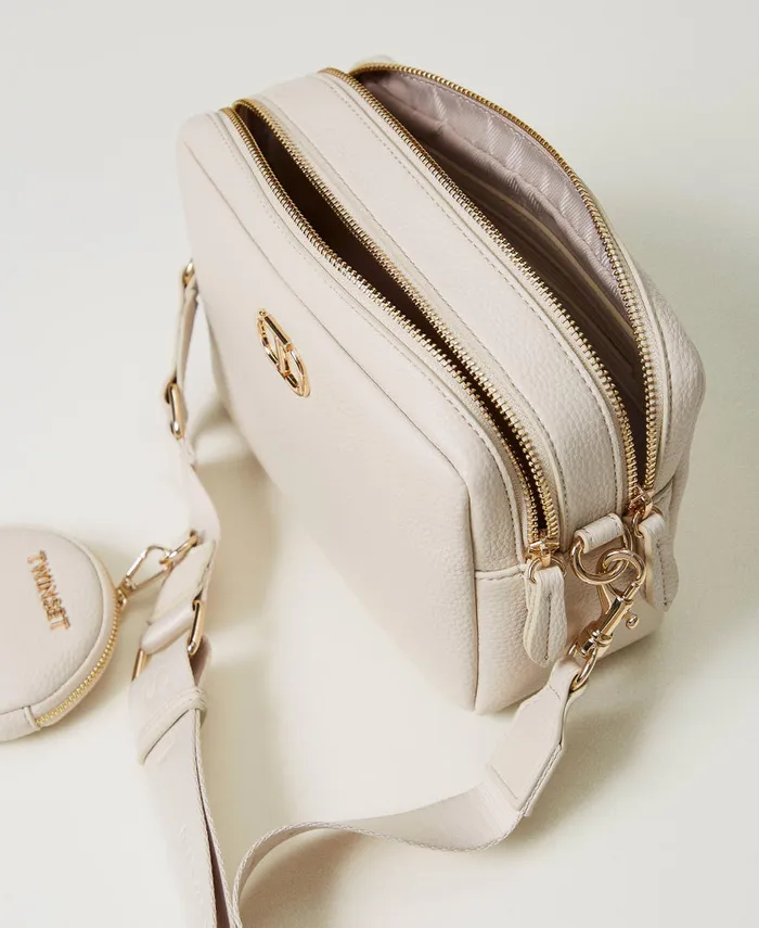 Twinset Shoulder Bag With Coin Purse Old White Women Handbags Twinset Shoulder Bag With Coin Purse Old White Women Handbags