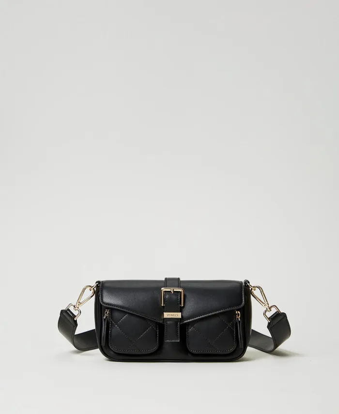 Twinset Shoulder Bag With Quilted Pockets Black Women Handbags