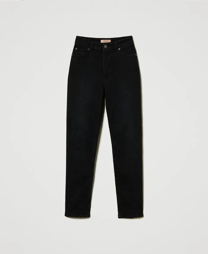 Twinset Slim Fit Jeans With Five Pockets Black Denim Women Jeans Twinset Slim Fit Jeans With Five Pockets Black Denim Women Jeans