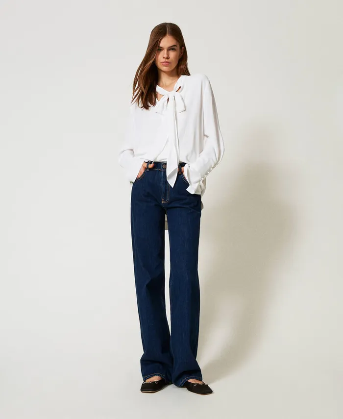 Twinset Straight Fit Dark Blue Jeans Dark Denim Women Jeans