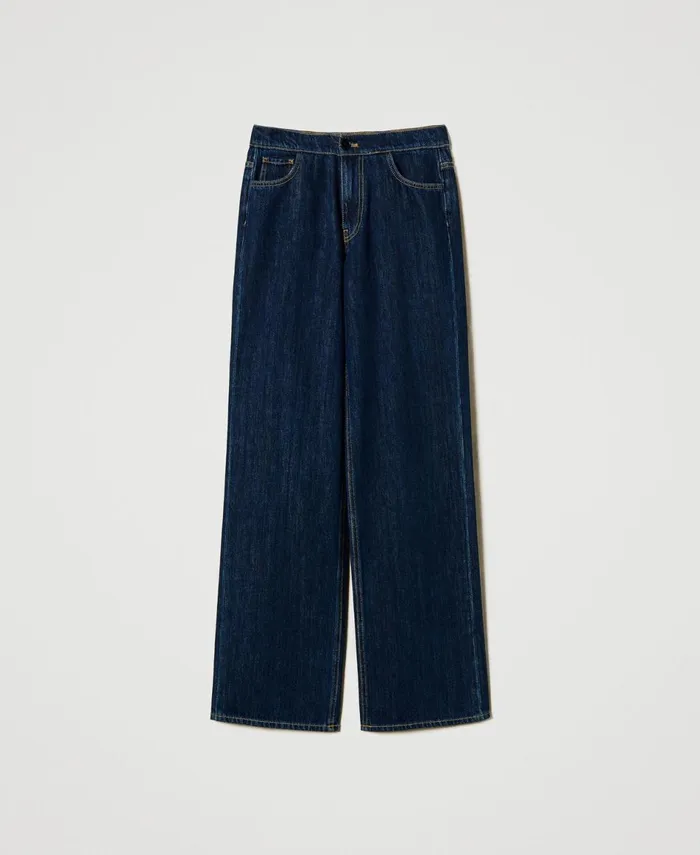 Twinset Straight Fit Dark Blue Jeans Dark Denim Women Jeans Twinset Straight Fit Dark Blue Jeans Dark Denim Women Jeans