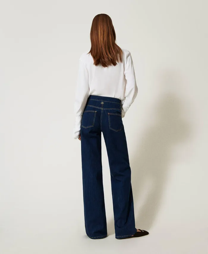 Twinset Straight Fit Dark Blue Jeans Dark Denim Women Jeans Twinset Straight Fit Dark Blue Jeans Dark Denim Women Jeans