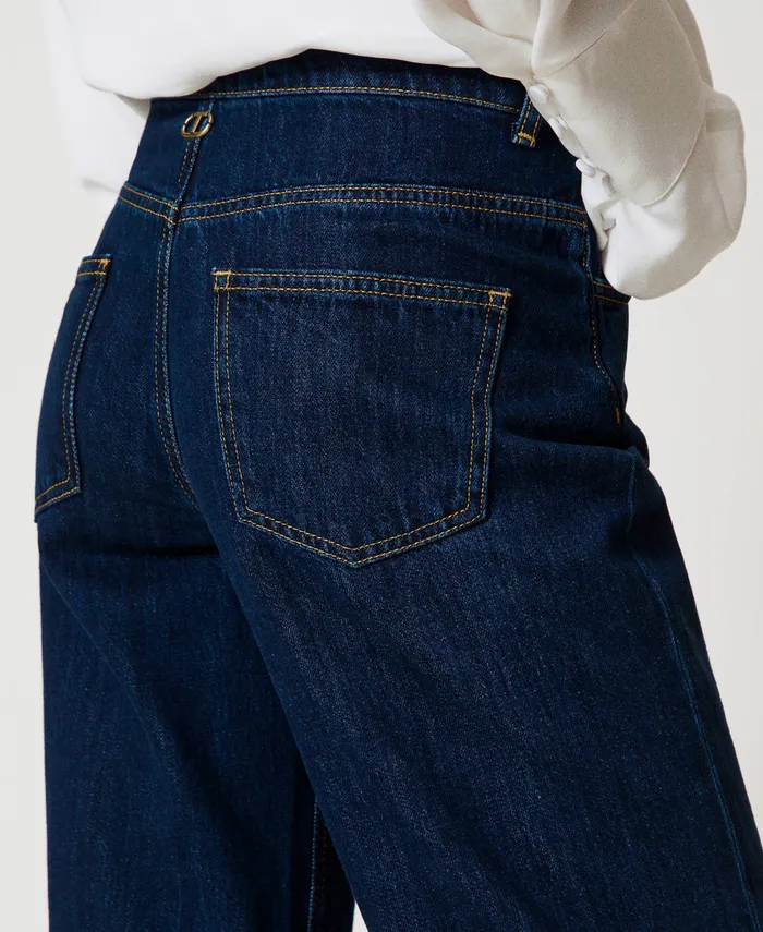 Twinset Straight Fit Dark Blue Jeans Dark Denim Women Jeans Twinset Straight Fit Dark Blue Jeans Dark Denim Women Jeans